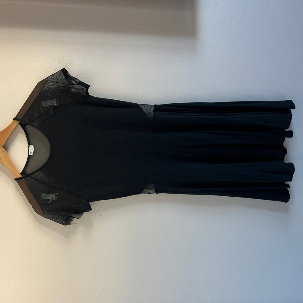 Garage Black Mini Dress with Sheer Mesh Accents